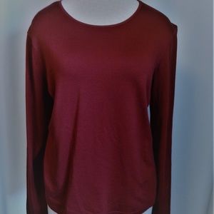 Merona Cherry Red Long Sleeve T-Shirt Top NWOT